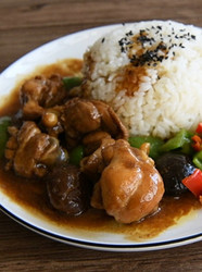 红烧鸡腿盖浇饭