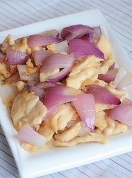 紫皮洋葱炒鸡片