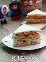 火腿杂蔬三文治