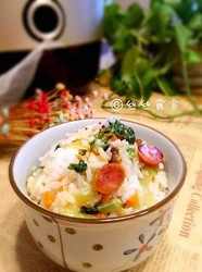 香肠菌菇菜饭