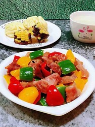 彩椒炒牛肚头