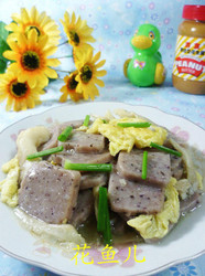 平菇鸡蛋炒红豆年糕