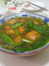 莴笋叶鱼丸汤