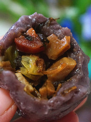 紫米咸肉糍粑