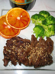 黑椒橙汁小牛排