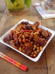 黄豆红烧肉