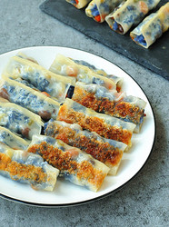 蝶豆花糯米锅贴