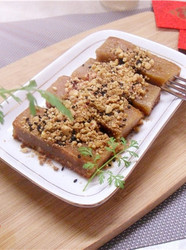 芝麻花生煎年糕