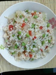 冬瓜毛豆烩米饭