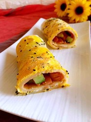 火腿蛋饼卷