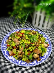 毛豆香菇炒鸭丁