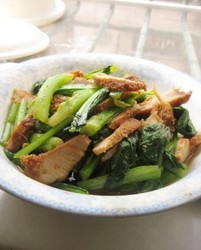 咸猪肉炒油菜