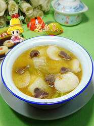 鸡胗白菜煮年糕
