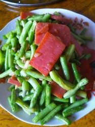 豆角炒火腿