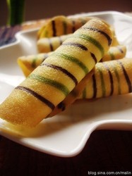 抹茶可可小蛋卷