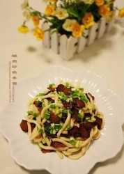 腊肉炒乌冬面