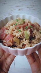 西葫芦腊肠焖饭