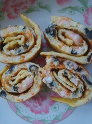 鲜虾鸡蛋卷