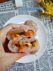 粉条包菜鸡蛋馅全麦包