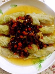 蒸白菜肉卷