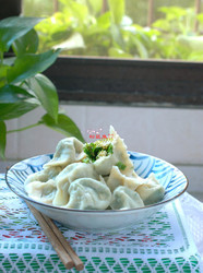 茴香鸡蛋素水饺