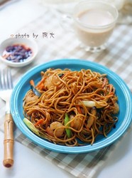 虾仁炒面