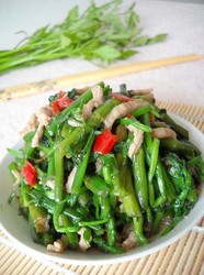 水芹炒肉丝