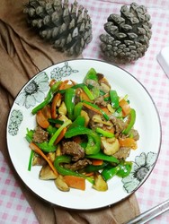 牛肉炒三蔬