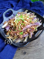 手撕肉末蒸茄子