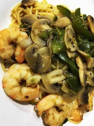 鲜虾黑椒意大利面