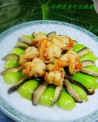 香菇油菜炒虾仁