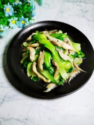 青菜炒蘑菇