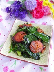 麻辣香肠炒芥蓝