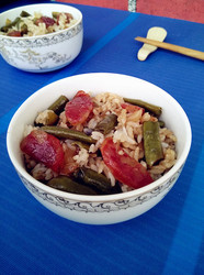 香肠豆角焖饭