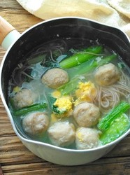 小白菜肉丸汤面