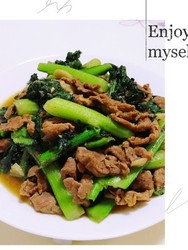 沙茶牛肉炒芥兰