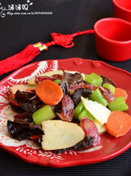 西芹淮山小炒腊肠