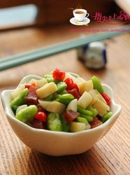 腊肉蚕豆笋丁