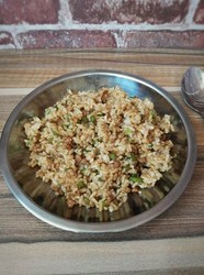 蒜苔肉末炒米饭