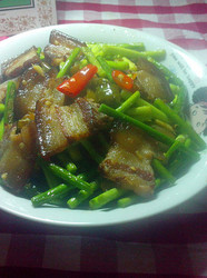 蒜苔炒腊肉