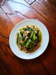 油菜炒蟹味菇