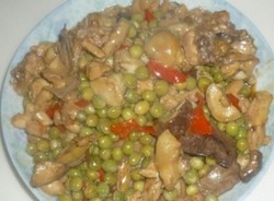 豌豆香菇炒鸡