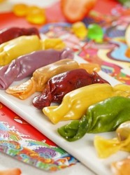 彩色糖果蒸饺