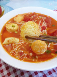 番茄金针菇烩鸡蛋豆腐