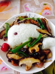 猪肉香菇盖浇饭