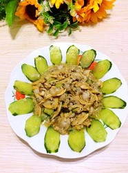 黄瓜炒花蛤肉