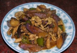 香辣鸡柳茄子