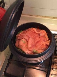 烟熏三文鱼石锅拌饭