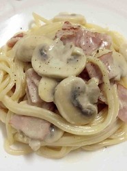 奶油香菇培根意面