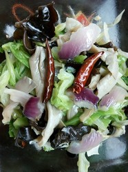 平菇木耳拌包菜